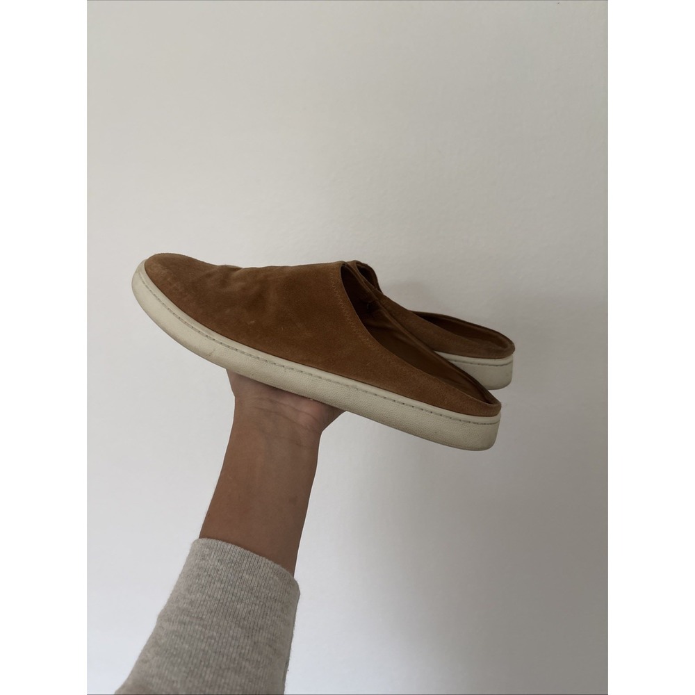 Vince Woman Mules Brown Suede Size 9.5 Preppy Classic Slide On $250 Retail